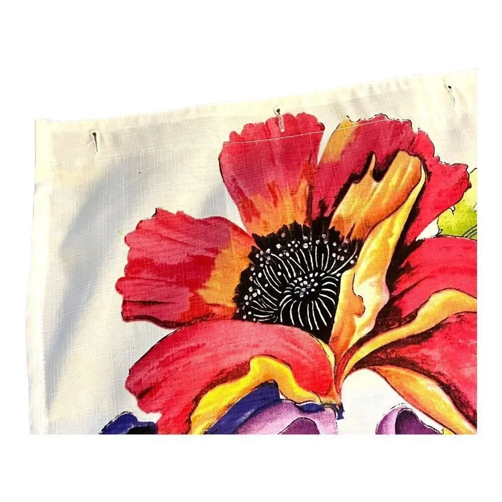 Bacova Poppy Flowers Floral Shower Curtain 71.5”x69” Purple Red Bright Spring